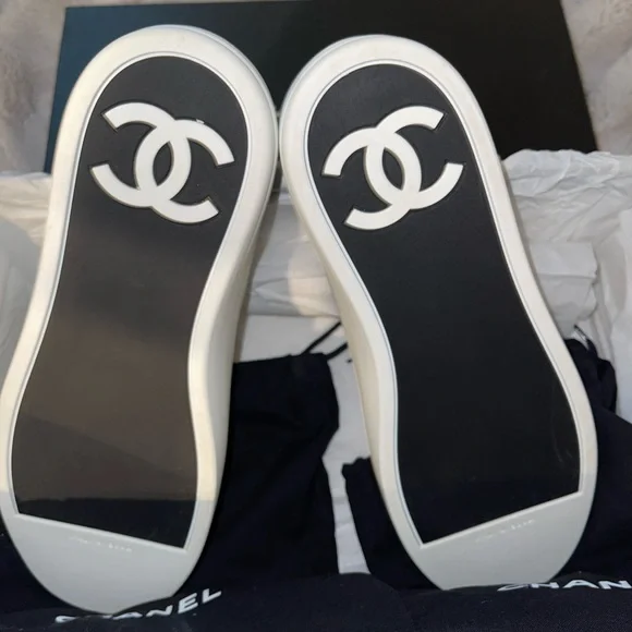 Chanel Classic Black & White Sneakers - Picture 2 of 8